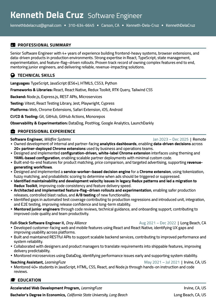 Kenneth Dela Cruz Resume